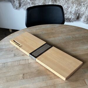 Vintage Nissen Denmark Wooden Carving Board and Knife